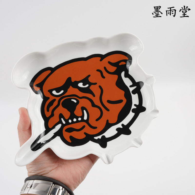 现货 PALACE  BULLDOG ASHTRAY 斗牛犬狗头烟灰缸瓷盘