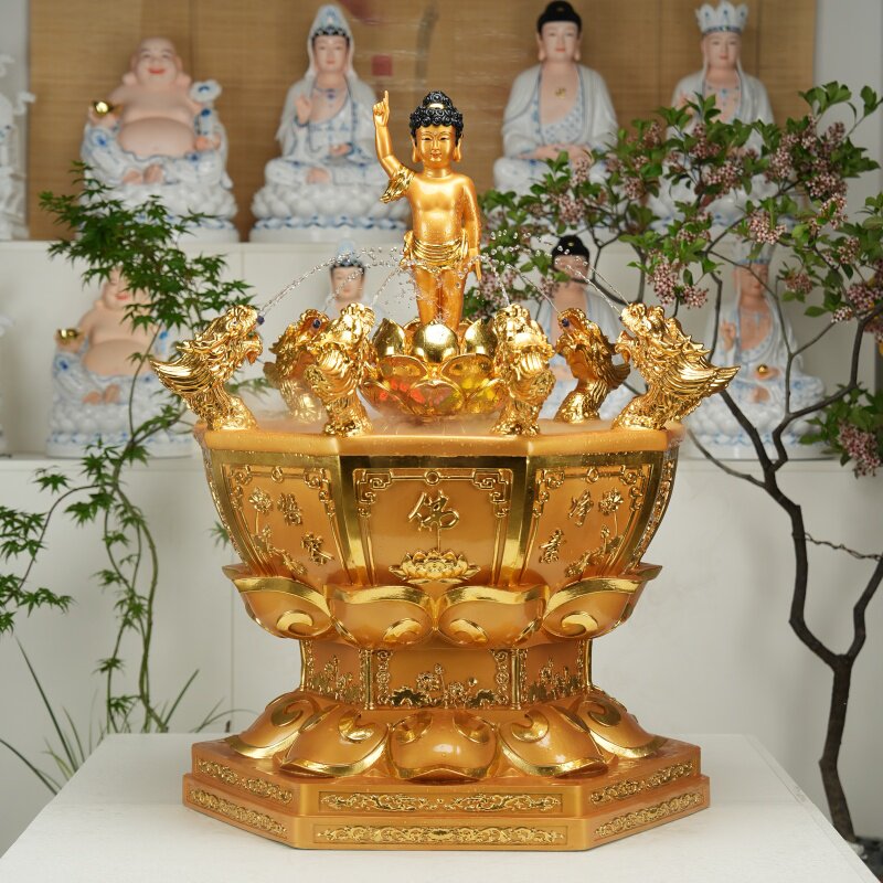 九龙喷水浴佛盆灌浴太子像沐浴盆释迦牟尼寺庙用品九龙吐水浴佛盆