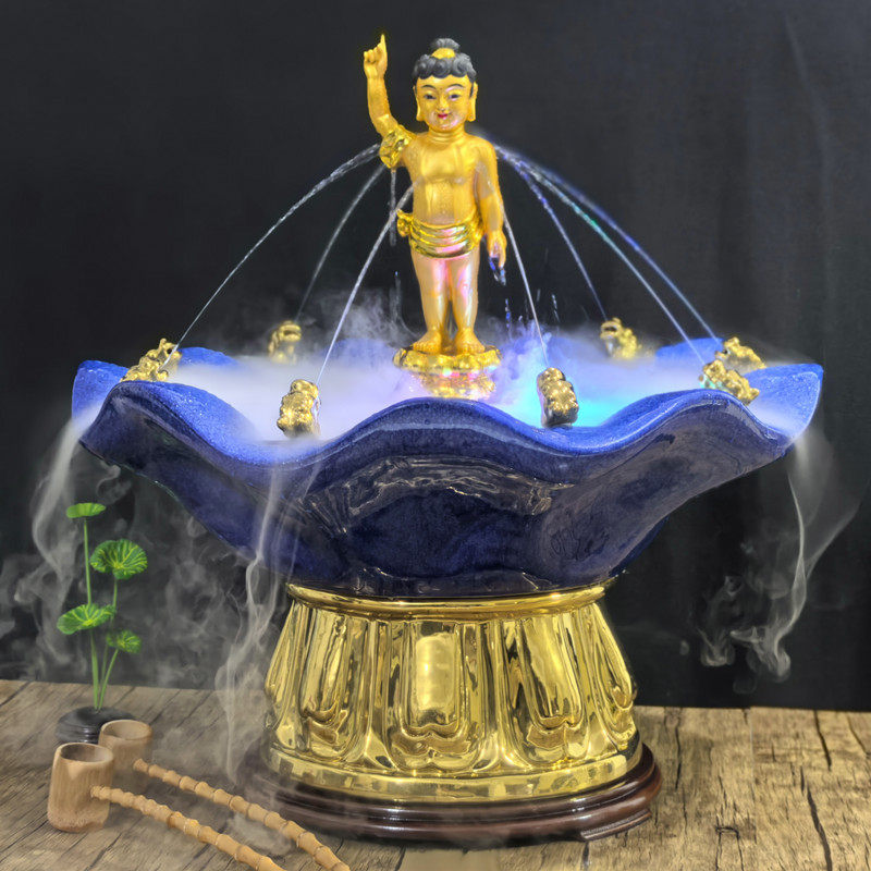寺庙陶瓷浴佛盆释迦牟尼太子佛诞浴佛节用品玻璃钢九龙吐水浴佛盆