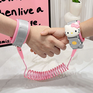 儿童牵引绳防走失带可爱卡通kt猫宝宝小孩子防丢手环外出遛娃神器