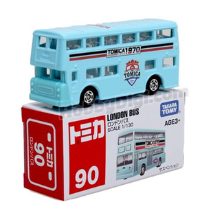 TOMY多美卡TOMICA合金小汽车模型90号伦敦双层巴士BUS儿童玩具车