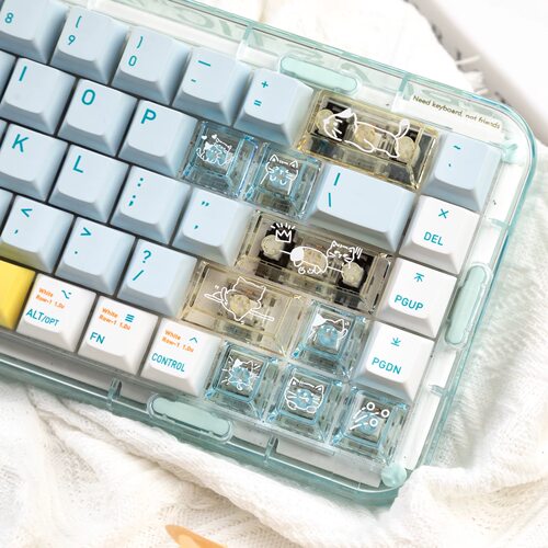 PC透明键帽原厂高度PBT五面热升华键盘键帽迈从磁轴68 F99F87