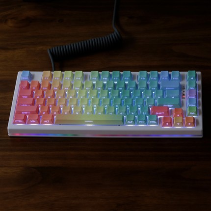 马卡龙渐变键帽侧刻透光原厂高度PBT热升华 61 68 75 87 98 108