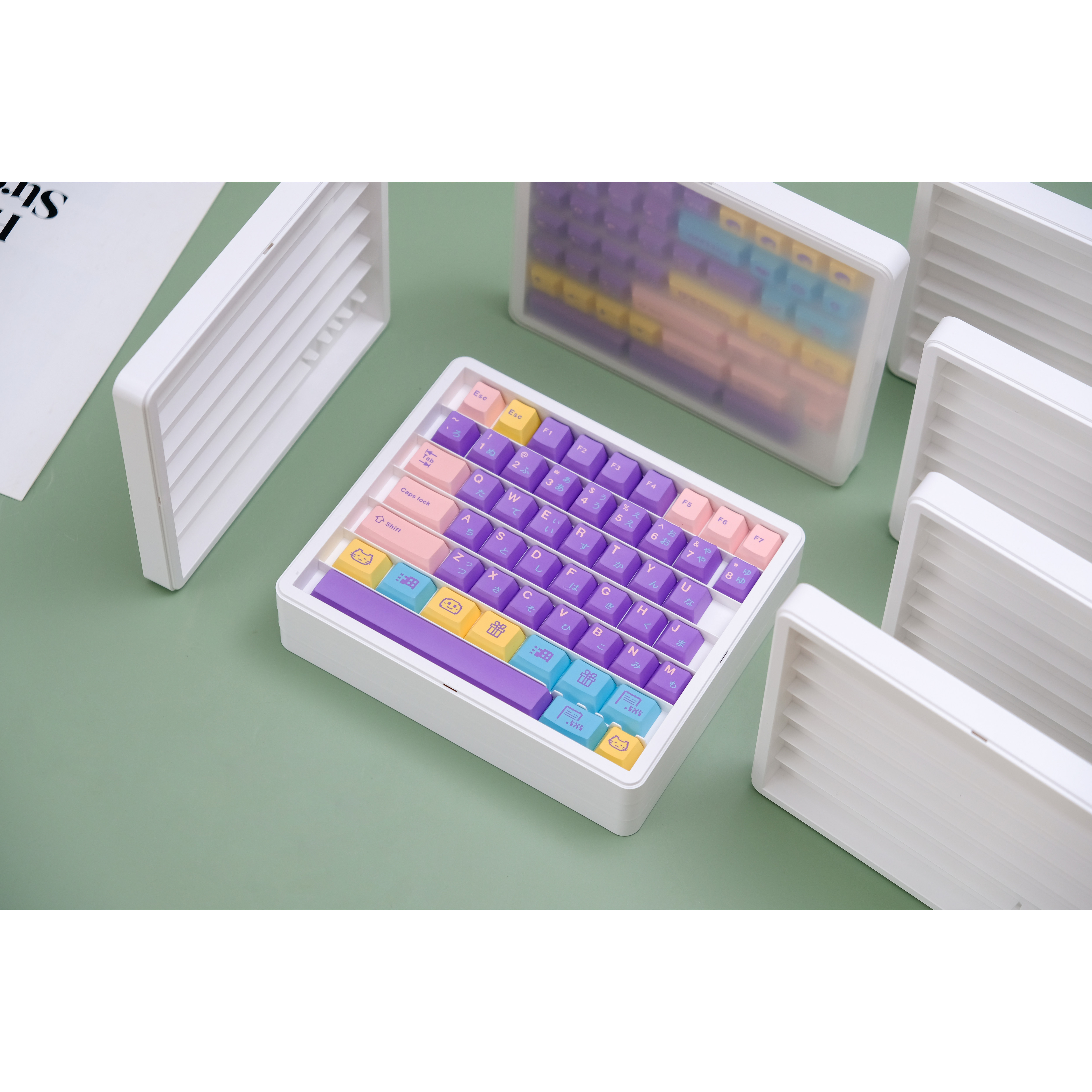 键帽收纳盒展示盒防尘对层可叠加个性机械键盘键帽收纳锄盒