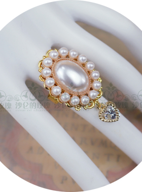 复古气质巴洛克珍珠开口戒指