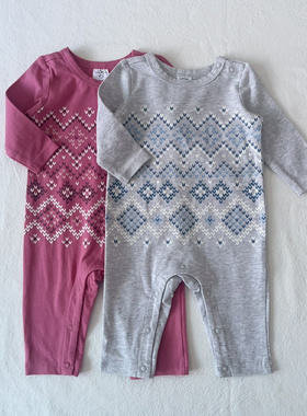 0-18M/澳洲cottonon新生婴儿长袖连体衣男女宝宝INS满月百日长爬