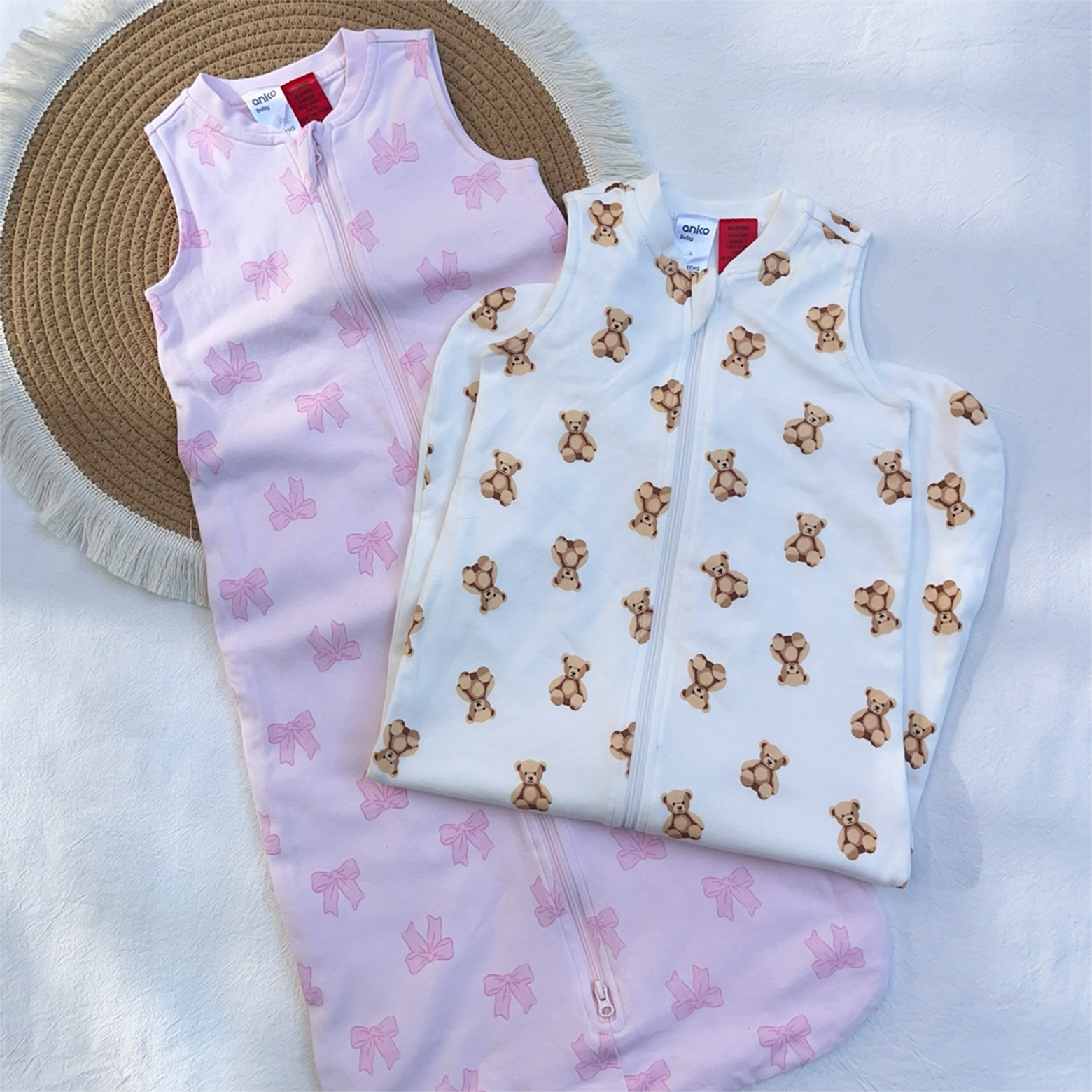 3-24M澳洲anko婴儿全棉睡袋外贸原单男女宝宝INS卡通四季防踢睡袍