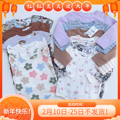 澳COTTON*ON婴儿春夏包屁哈衣原单男女宝宝INS风长袖短袖三角爬服