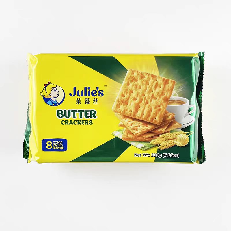 马来西亚Julies茱蒂丝奶油苏打饼干200g袋装咸味梳打饼干早餐零食