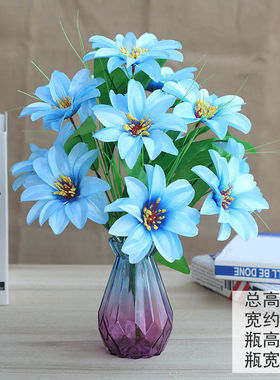 仿真花玫瑰百合假花桃花防真向日葵客厅桌面装饰花餐桌塑料花干花