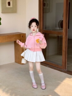 春秋女童运动套装2026新款春款卫衣外套休闲衣服儿童装女孩两件套