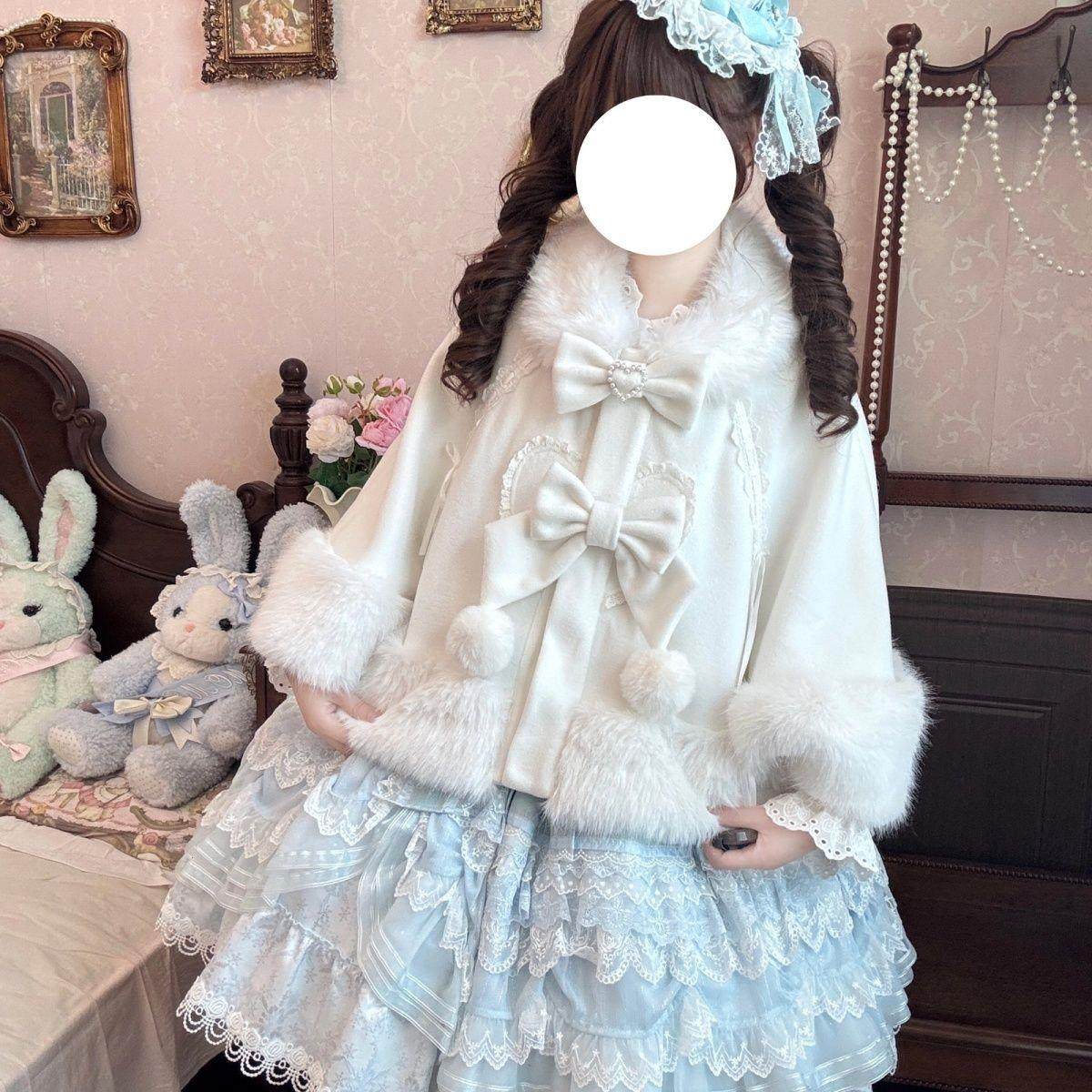 MY猫与星光点点秋冬毛绒斗篷小雪球lotita外套原创设计甜美保暖,模玩/动漫/周边/娃圈三坑/桌游,lolita洛丽塔/软妹装/洋装,淘宝优惠券,粉丝福利购,淘宝优惠卷