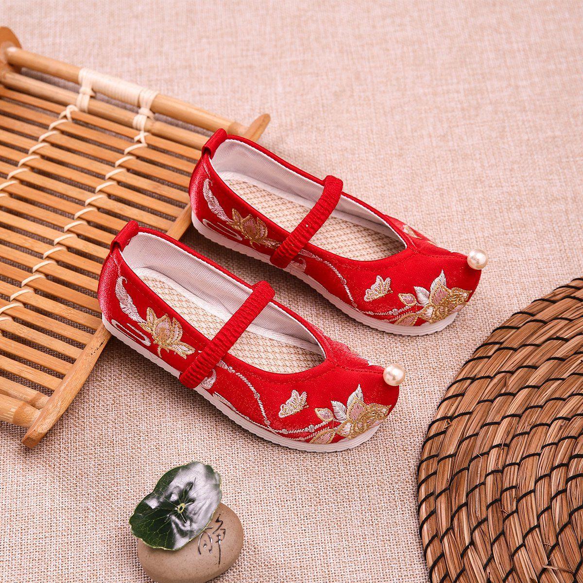 新款儿童老北布鞋女童绣