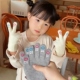可儿妈儿童五指手套针织冬天保暖表情ins韩国男童女宝宝亲子手套
