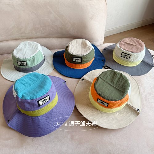 儿童速干渔夫帽大童学生出游户外登山帽春夏防晒遮阳帽子男女童