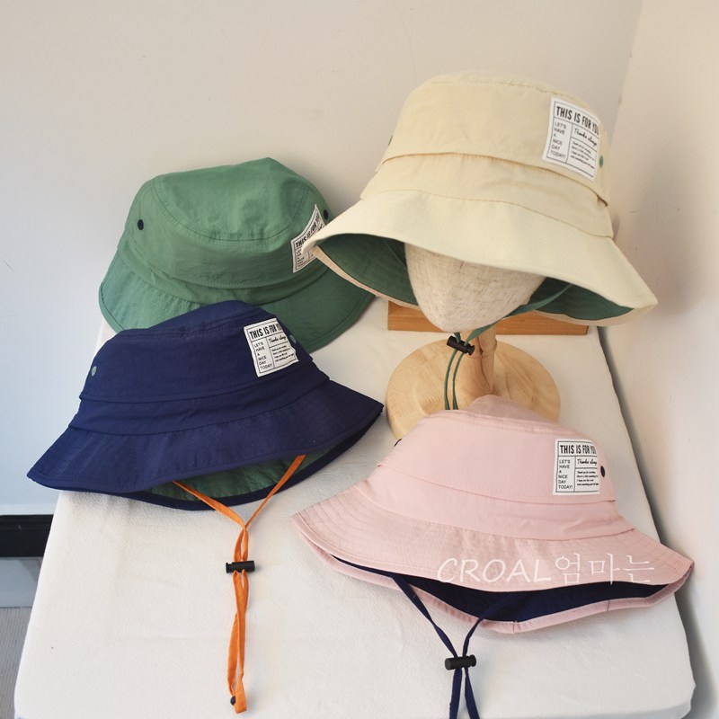 儿童防晒帽宝宝遮阳帽防紫外线男女童渔夫帽沙滩太阳帽子春夏季