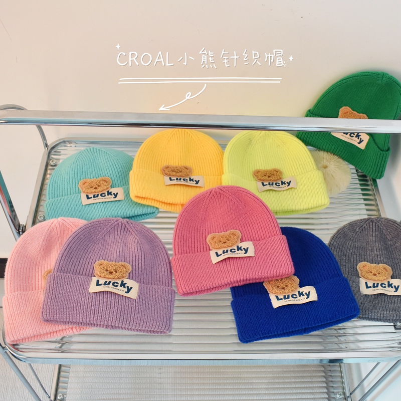 男女儿童针织毛线帽子秋冬