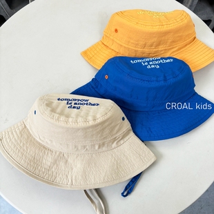 ins儿童帽子夏季防晒帽速干薄款大檐宝宝户外渔夫帽男女童太阳帽