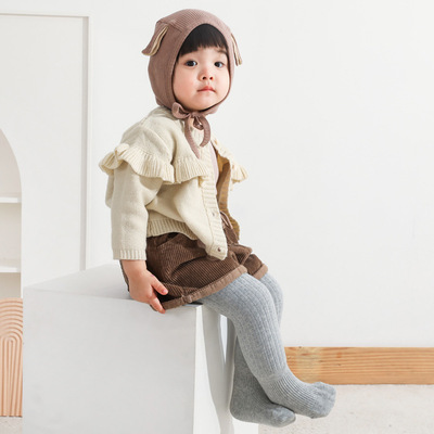 婴儿连裤袜冬加厚加绒女童 打底裤袜宝宝连脚裤秋冬儿童长袜开裆