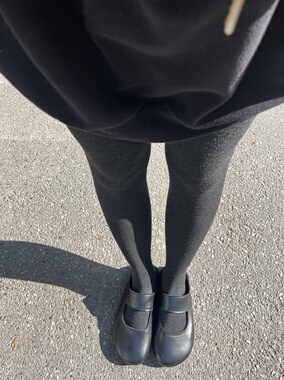 Coco打底裤秋冬加绒连裤袜灰色薄绒打底袜显瘦细条纹显瘦