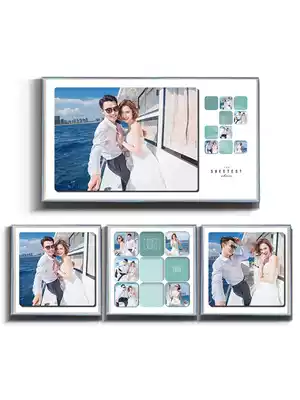 Wedding photo enlarged photo frame wall-mounted bedroom nine-palace grid wedding photo custom-made photo studio magnet Acrylic crystal