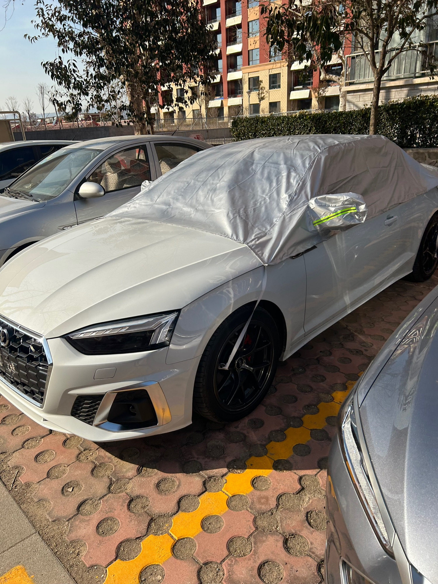 适应于奥迪A5软顶敞篷半身防护车衣不掉毛防猫抓牛津布防雨防晒