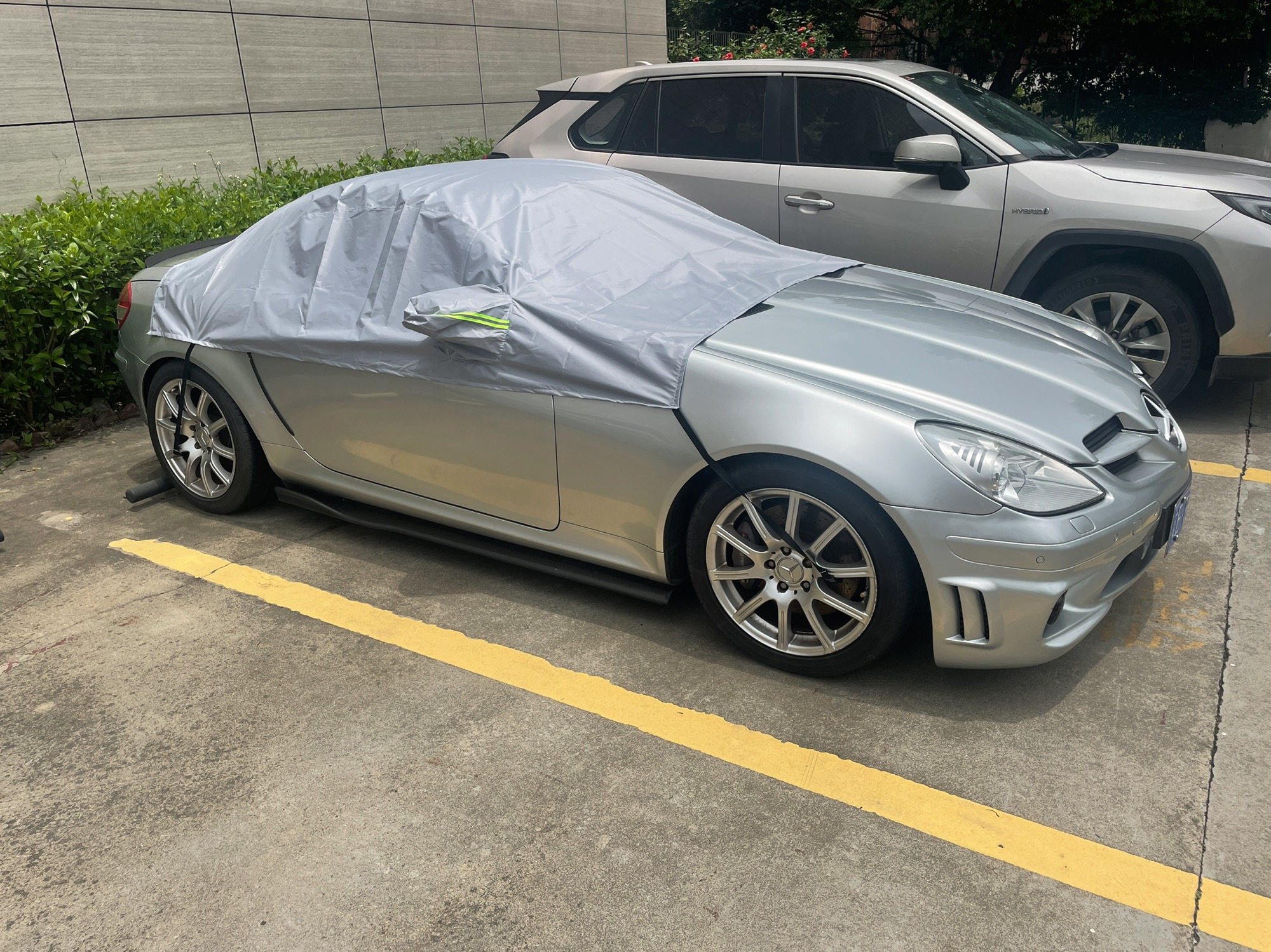 奔驰slk敞篷专用汽车半罩遮阳前挡风玻璃盖布车衣遮阳罩防晒隔热