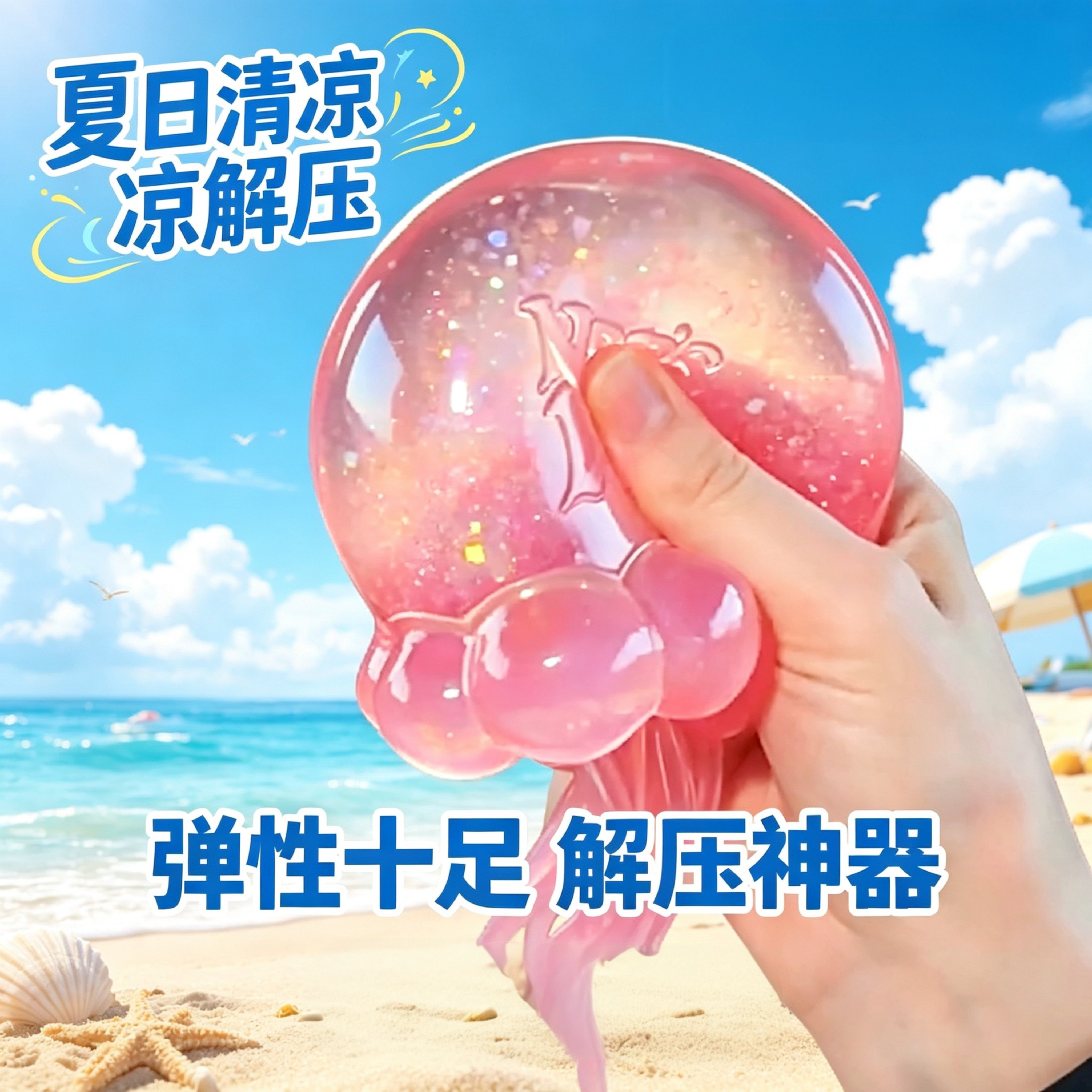 麦芽糖捏捏乐凉感解压神器果冻水母弹性十足夏日减压创意Q弹便携