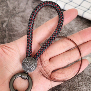 添加头发钥匙扣男士高档纯手工编织情侣汽车定制一缕青丝结送男友