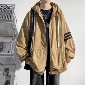 2025秋装新款扎染工艺时尚连帽卫衣休闲男士夹克外套 WY881-P70图片