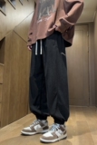 2025春装新款立体剪裁男士休闲裤时尚贴标灯芯绒束脚裤K6697-P45，男装休闲裤，电商A006