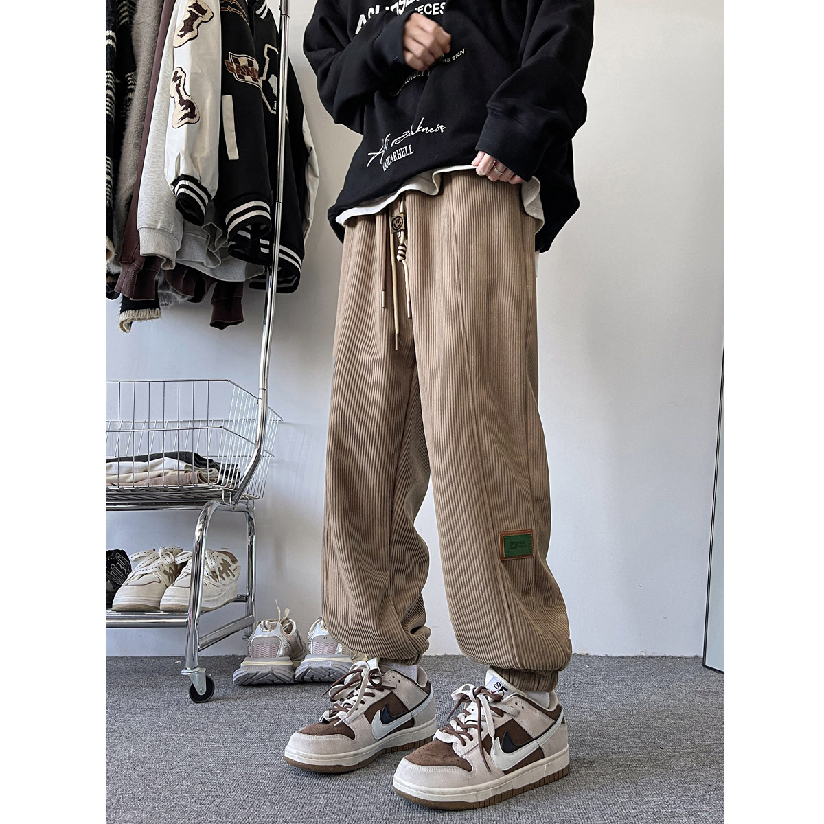 改薄2025春装新款立体剪裁男士休闲裤百搭束脚裤K6698-P45，男装休闲裤，电商A006