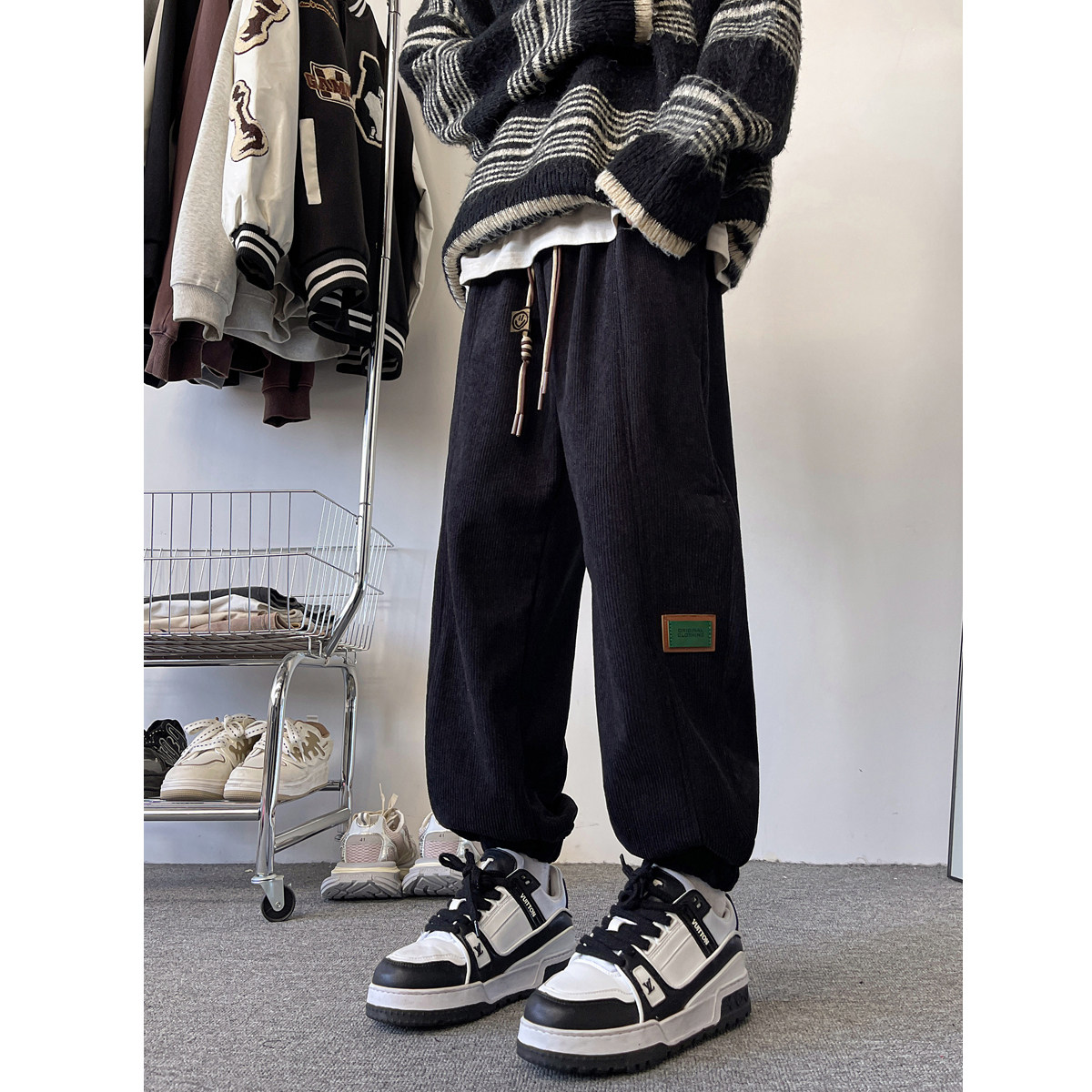 改薄2025春装新款立体剪裁男士休闲裤百搭束脚裤K6698-P45，男装休闲裤，电商A006