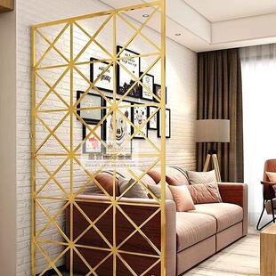 定制不锈钢屏风隔断 金属玫瑰金简约客厅花格屏风 玄关镂空雕花