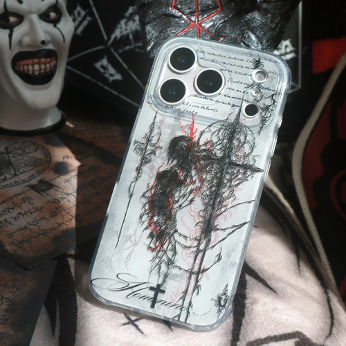 暗黑风极简imd双层苹果手机壳