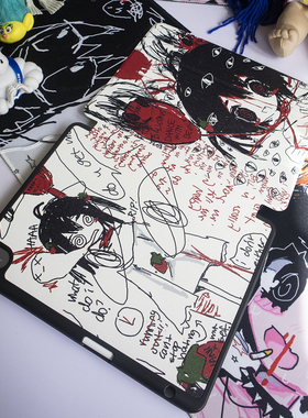 PlayGirl恶趣味怪诞涂鸦适用iPad11保护套2025新款air7保护壳苹果10代可拆分亚克力3y折9代10.2小众苹果mini7