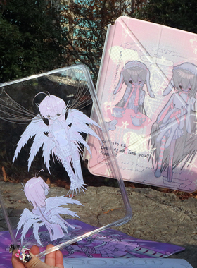 PlayGirll亚文化病娇少女适用苹果iPad保护壳air6滑轨拆分mini7套pro11新款2024亚克力Y折旋转10代华为小米