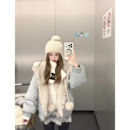 AshySnow冰川陨石两面穿环保皮草连帽毛毛保暖外套低饱和肌理宽松