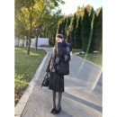 前后两穿灰色毛呢百褶半身裙中裙格雷色系 文艺复兴 Ashy Snow