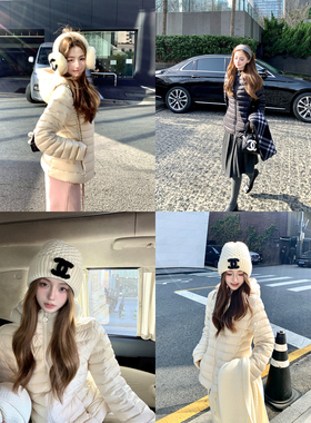 Ashy Snow韩女小蛮腰 90白鸭绒连帽收腰排骨羽绒服显瘦无胆轻薄