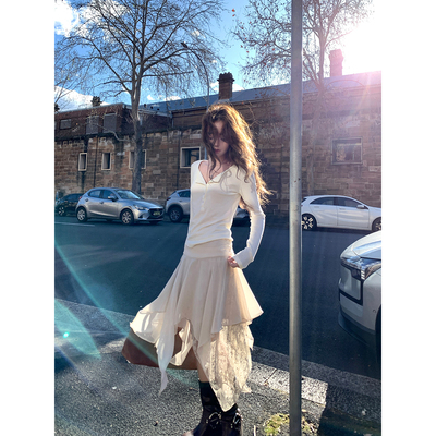 松弛吉普赛不规则半身裙