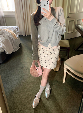 Ashy Snow【清仓折扣】miu系复古波点少女高腰百搭包臀裙半身裙