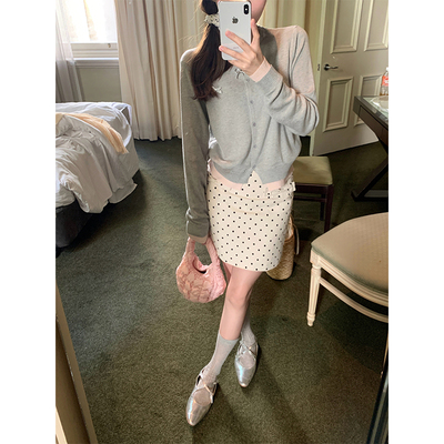 复古少女高腰包臀半身裙