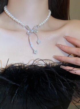 蝴蝶结轻奢时尚小众项链千亿少女