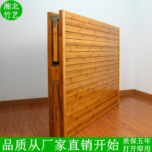 午休折叠床单人米竹床硬板实木双人午睡床便携简易现代经济型凉床