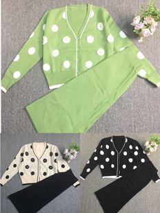 秋季新款泰潮重工钉珠亮钻小香风淑女A字气质毛衣女套装裙