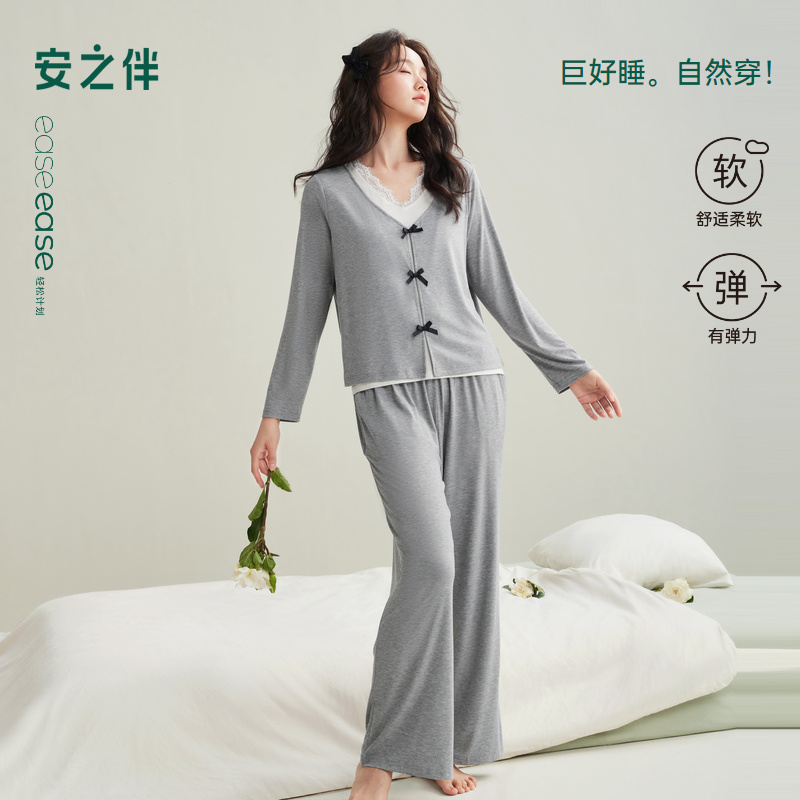 安之伴【巨柔软】睡衣女春秋季2025新款优可丝宽松大码可爱家居服