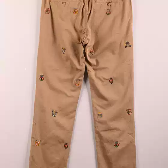 Spring and Autumn Men's Clothing, All-Cotton Classic Fashion Straight-Leg Full Embroidery Commuter Casual Pants Straight Fit