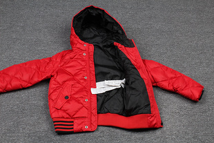 美单秋冬季男童中大童连帽方格保暖羽绒服棒球服休闲外套