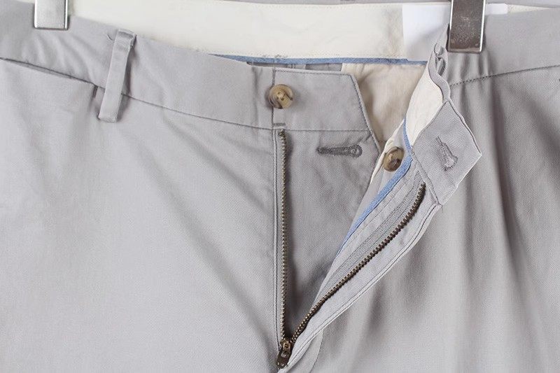 春秋季码家大码男装全棉刺绣LOGO简约纯色通勤休闲裤长裤Slim fit